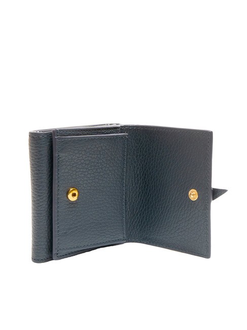 CHERRY Small leather wallet, 4cc midnight blue - Women’s Wallets
