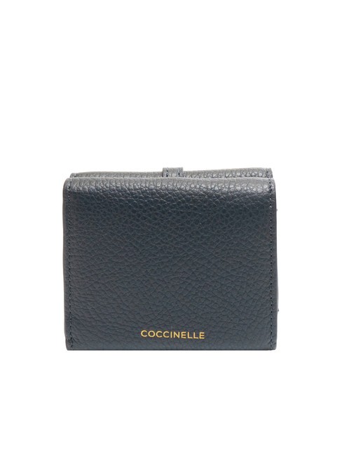 CHERRY Small leather wallet, 4cc midnight blue - Women’s Wallets