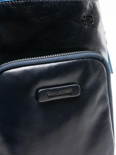 CAMPIONARIO -  B2 REVAMP Leather shoulder bag for ipad blue - Laptop backpacks