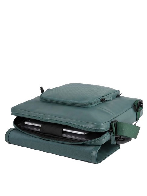 CAMPIONARIO - KYOTO Messenger for 14" PC, in leather GREEN - Work Briefcases