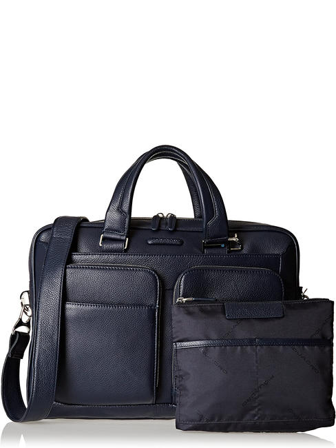 CAMPIONARIO - MODUS Leather briefcase for pc 14 " blue - Work Briefcases