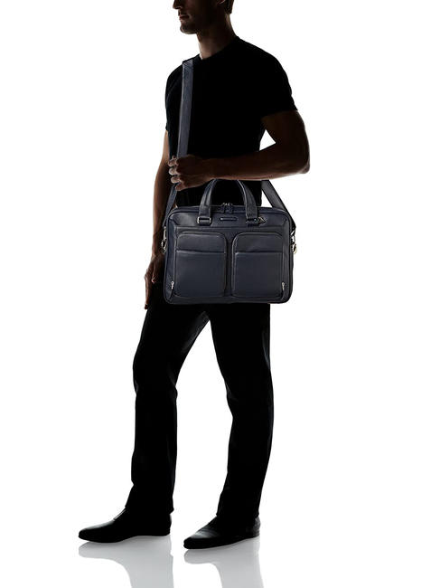 CAMPIONARIO - MODUS Leather briefcase for pc 14 " blue - Work Briefcases