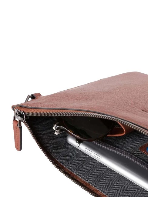 CAMPIONARIO - BLACK SQUARE Leather clutch LEATHER - Tablet holder& Organizer