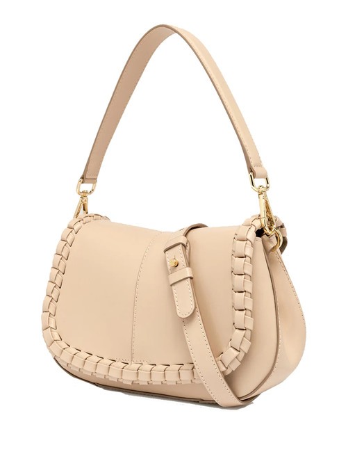 HELENA ROUND Leather bag with flap cream - Women&rsquo;s Bags