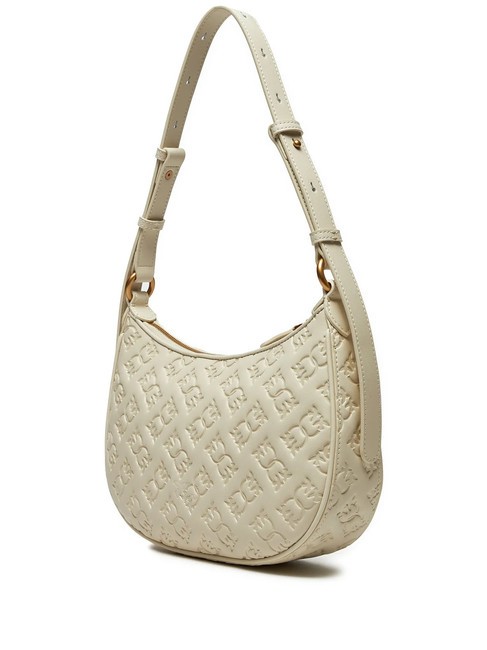 HALF MOON MINI  Shoulder bag, leather silk white-antique gold - Women&rsquo;s Bags
