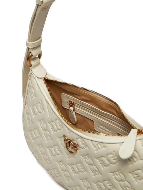 HALF MOON MINI  Shoulder bag, leather silk white-antique gold - Women&rsquo;s Bags