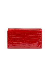 LOVE MOSCHINO SHINY CROCO Clutch with metal shoulder strap RED - Women&rsquo;s Bags - 2