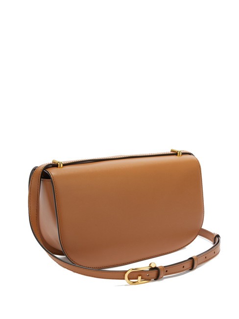 SFERA Leather shoulder bag with flap brandy - Women&rsquo;s Bags