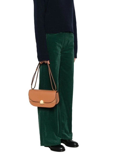 SFERA Leather shoulder bag with flap brandy - Women&rsquo;s Bags