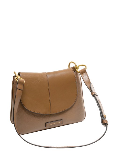 ELISABETTA Leather shoulder bag with flap oyster abb. gold - Women’s Bags
