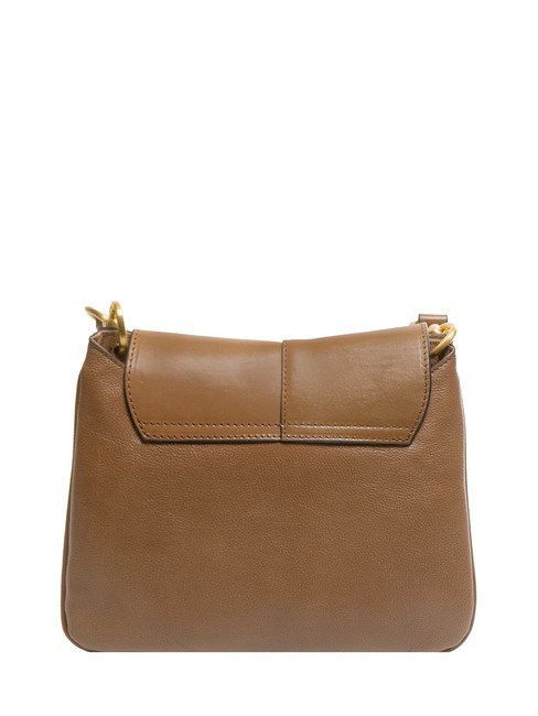ELISABETTA Leather shoulder bag with flap oyster abb. gold - Women’s Bags
