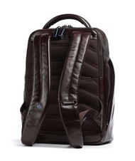 PIQUADRO BLUE SQUARE Leather backpack, 14" laptop holder MAHOGANY - Laptop backpacks - 2