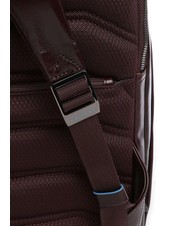 PIQUADRO BLUE SQUARE Leather backpack, 14" laptop holder MAHOGANY - Laptop backpacks - 3