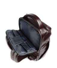 PIQUADRO BLUE SQUARE Leather backpack, 14" laptop holder MAHOGANY - Laptop backpacks - 5