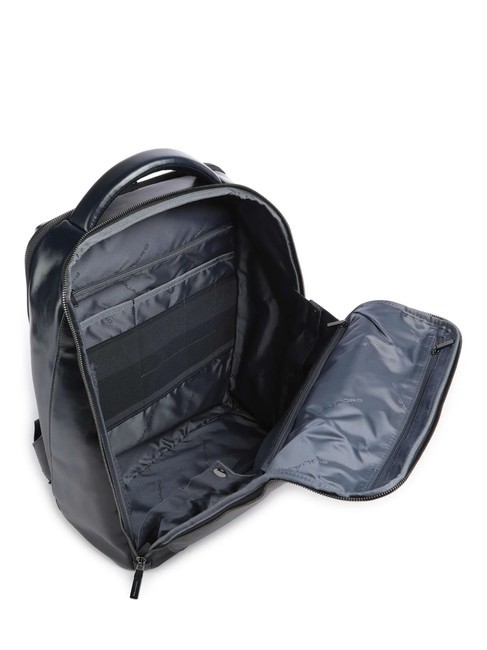 BLUE SQUARE Leather backpack, 14" laptop holder blue - Laptop backpacks
