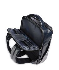 PIQUADRO BLUE SQUARE Leather backpack, 14" laptop holder blue - Laptop backpacks - 5