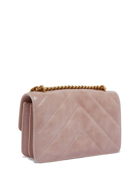 LOVE ONE MINI Mini bag in split leather powder-antique gold - Women’s Bags