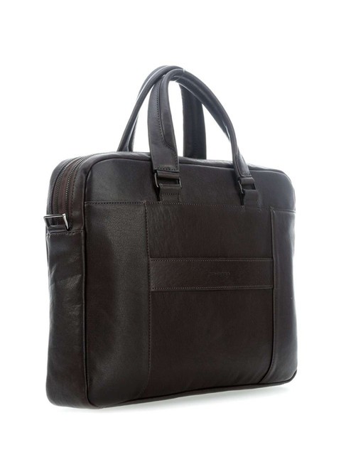 CAMPIONARIO - BLACK SQUARE Leather briefcase for 15.6" laptop MORO - Work Briefcases