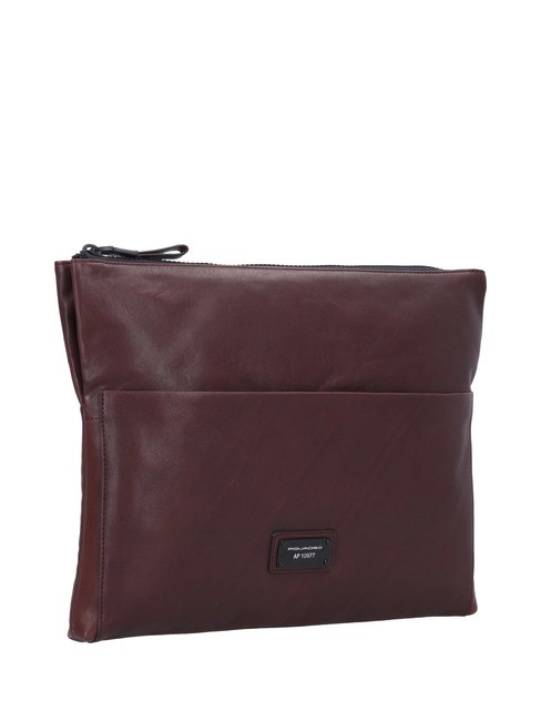CAMPIONARIO - HARPER Flat leather clutch MORO - Tablet holder& Organizer