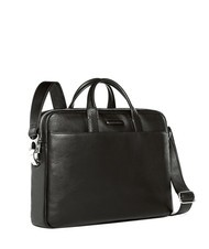 PIQUADRO CAMPIONARIO - MODUS 13" Laptop Briefcase, Leather Black - Work Briefcases - 2