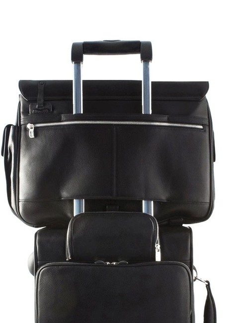 CAMPIONARIO - MODUS 13" Laptop Briefcase, Leather Black - Work Briefcases