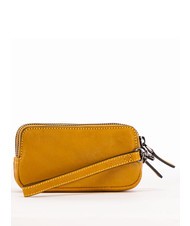 PIQUADRO CAMPIONARIO - BLACK SQUARE Mini leather clutch Yellow - Tablet holder& Organizer - 2