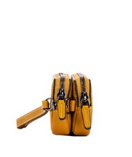 PIQUADRO CAMPIONARIO - BLACK SQUARE Mini leather clutch Yellow - Tablet holder& Organizer - 3