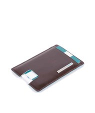 PIQUADRO CAMPIONARIO - BLUE SQUARE  Flat leather card holder MAHOGANY - Men&rsquo;s Wallets - 2