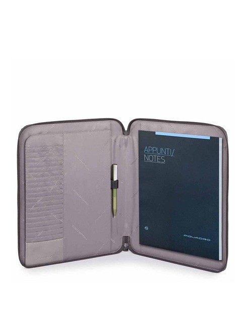 CAMPIONARIO - ADE Notepad holder in leather and fabric GREY - Tablet holder& Organizer