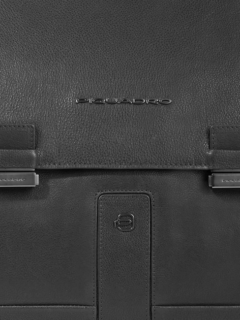 CARL Leather briefcase, 15.6" laptop holder Black - Work Briefcases