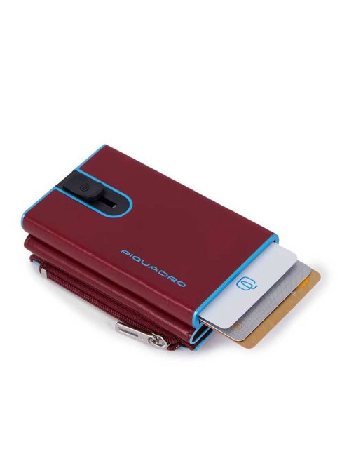 BLUE SQUARE Leather wallet with sliding system RED - Men&rsquo;s Wallets