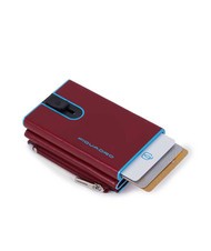 PIQUADRO BLUE SQUARE Leather wallet with sliding system RED - Men&rsquo;s Wallets - 3