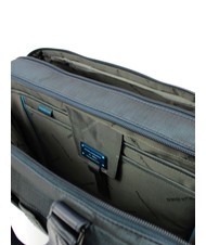 PIQUADRO briefcase P16, 15.6&rdquo; PC - iPad 10.5&rdquo; case BLUE CHEVRON - Work Briefcases - 5