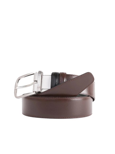 X11  Double-sided leather belt black brown - Belts
