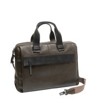 PIQUADRO CAMPIONARIO - PYRAMID Leather briefcase, 15 "pc holder GREEN - Work Briefcases - 2