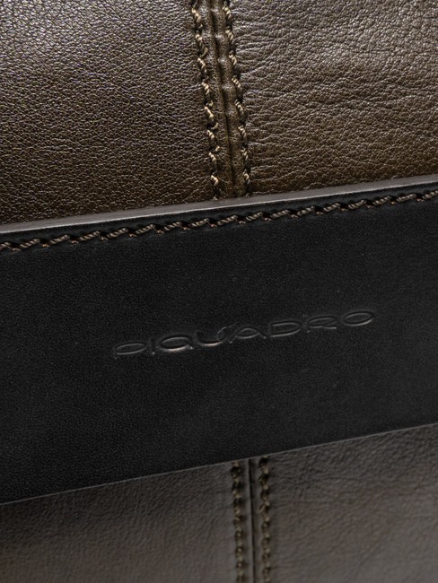 CAMPIONARIO - PYRAMID Leather briefcase, 15 "pc holder GREEN - Work Briefcases