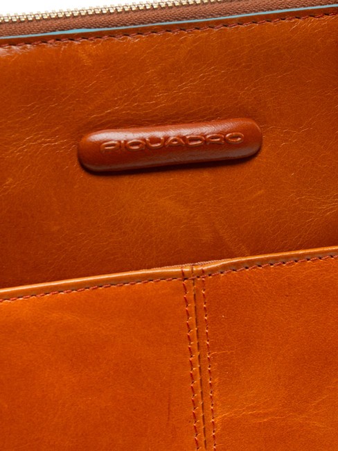 CAMPIONARIO - BLUE SQUARE Leather A4 clipboard with handles ORANGE - Tablet holder& Organizer