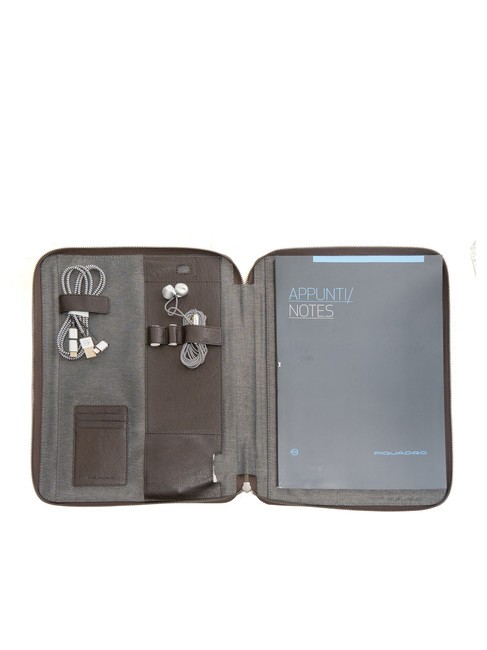 CAMPIONARIO - BLACK SQUARE Leather A4 clipboard dark-haired - Tablet holder& Organizer