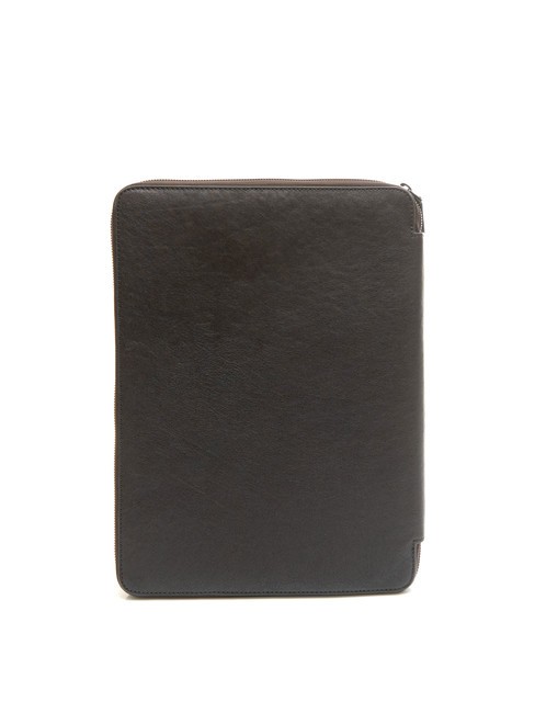 CAMPIONARIO - BLACK SQUARE Leather A4 clipboard dark-haired - Tablet holder& Organizer