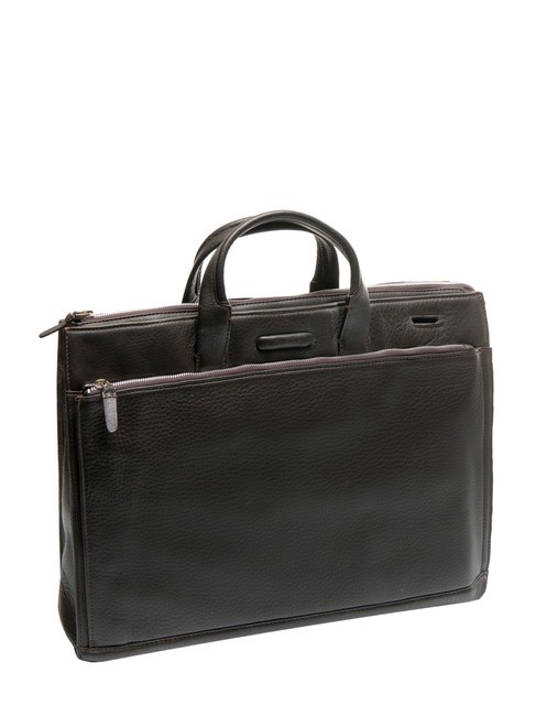 CAMPIONARIO - MODUS Leather briefcase, 15.6" laptop holder dark-haired - Work Briefcases