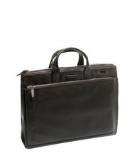 PIQUADRO CAMPIONARIO - MODUS Leather briefcase, 15.6" laptop holder dark-haired - Work Briefcases - 2