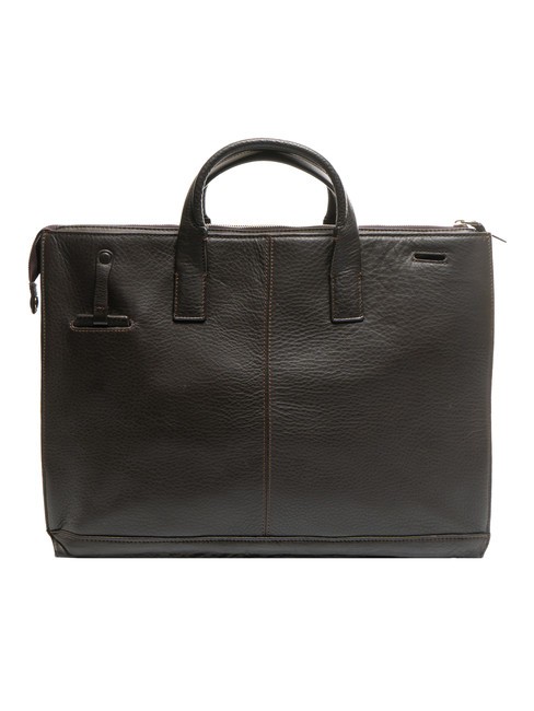 CAMPIONARIO - MODUS Leather briefcase, 15.6" laptop holder dark-haired - Work Briefcases