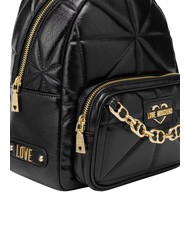 LOVE MOSCHINO GOLD CHAIN Backpack Black - Women’s Bags - 3