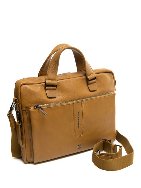 CAMPIONARIO - IMHO Leather briefcase for PC 14 " Yellow - Work Briefcases