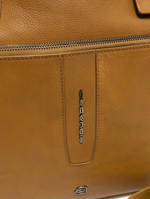 CAMPIONARIO - IMHO Leather briefcase for PC 14 " Yellow - Work Briefcases