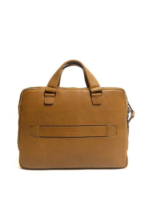CAMPIONARIO - IMHO Leather briefcase for PC 14 " Yellow - Work Briefcases