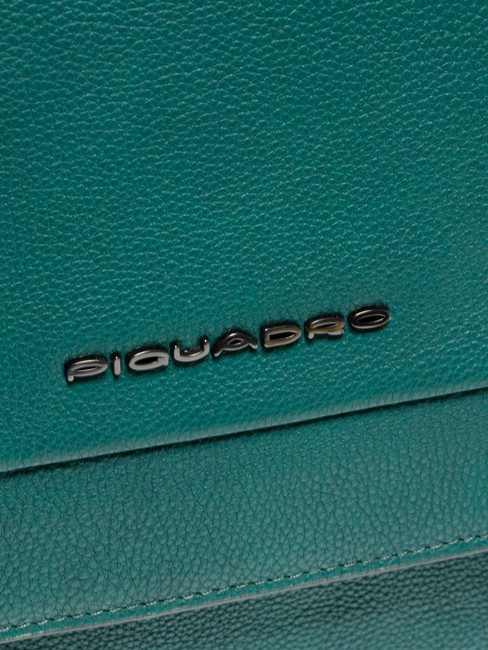 CAMPIONARIO -  TALLIN Leather messenger bag pc 14" GREEN - Work Briefcases