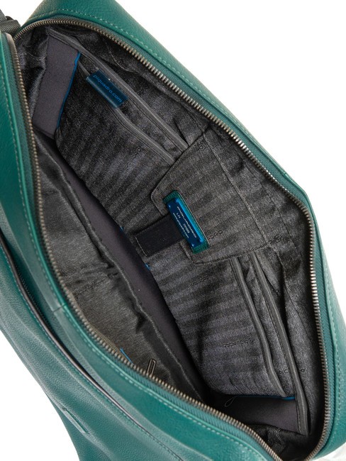 CAMPIONARIO -  TALLIN Leather messenger bag pc 14" GREEN - Work Briefcases