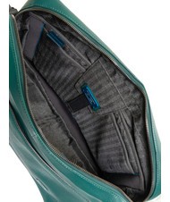 PIQUADRO TALLIN Leather messenger bag pc 14" GREEN - Work Briefcases - 5