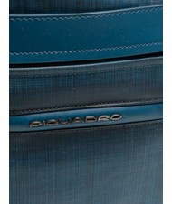 PIQUADRO CAMPIONARIO - SIGNO Flamed fabric and leather bag aviation - Duffle bags - 2